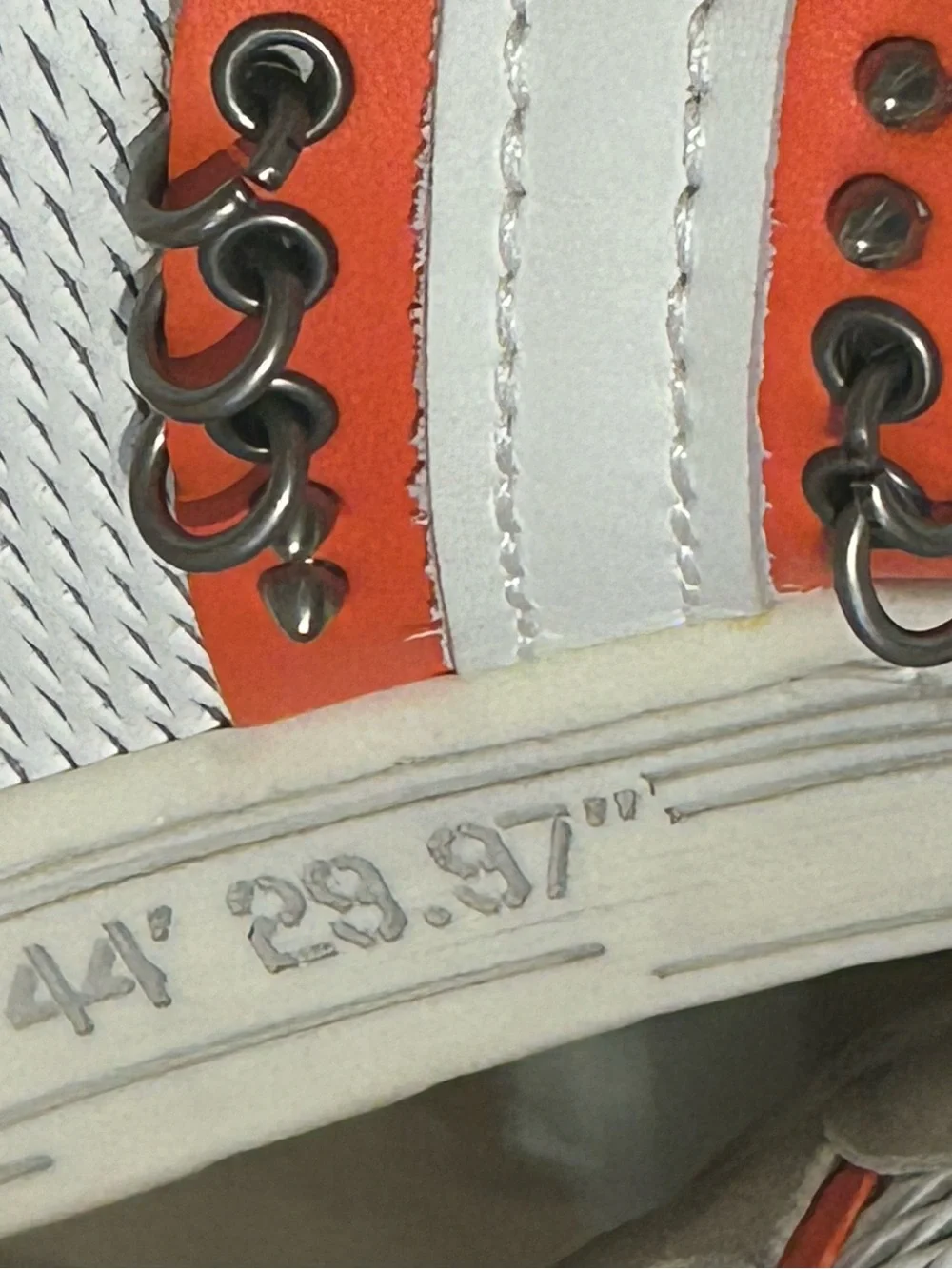 A.S.98 Women's High-Top Punk Rock Sneakers in White & Orange Size 40/9-9.5